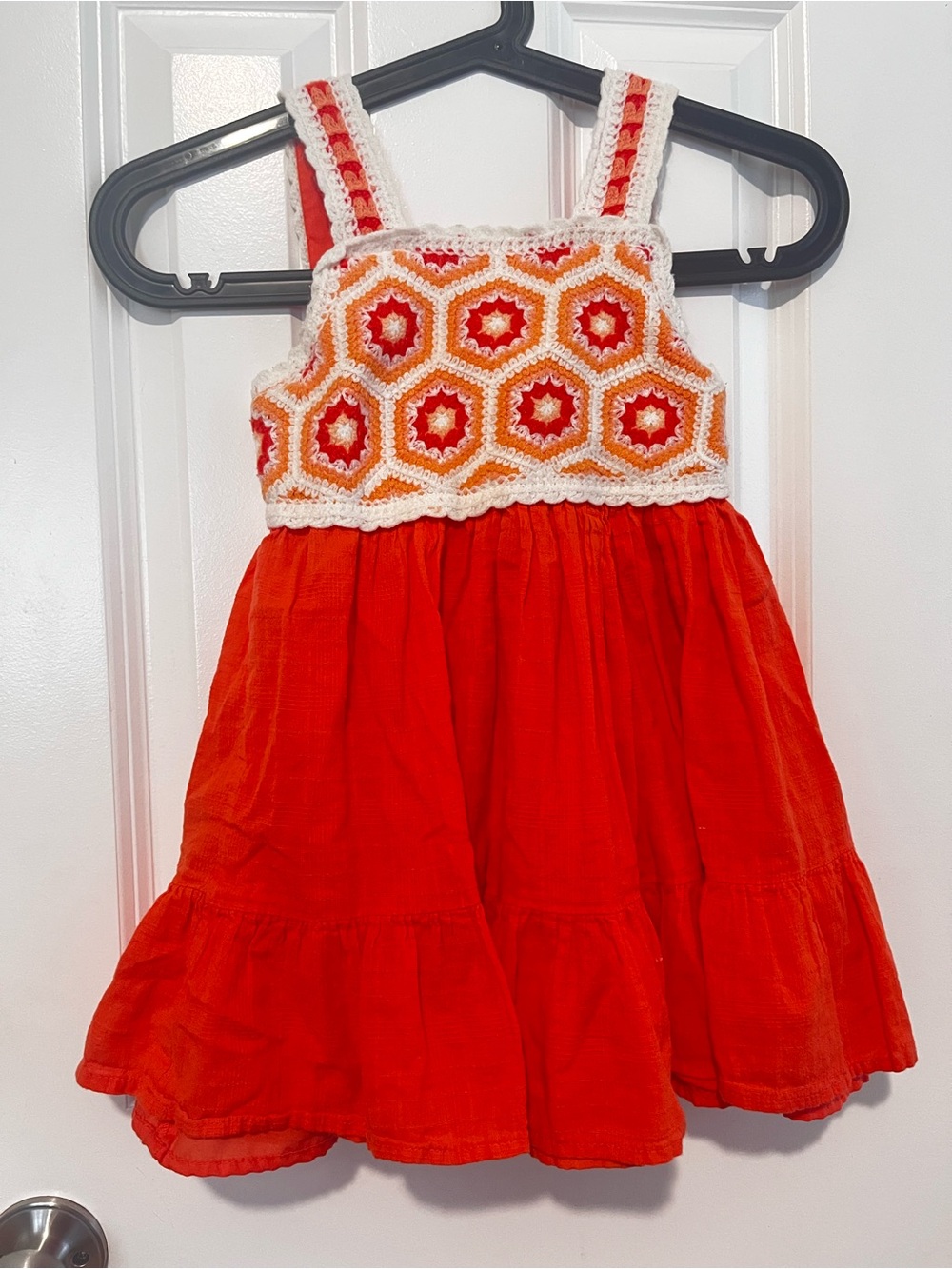 Haute Hippie Red and Orange Crochet-Trim Sundress for Kids